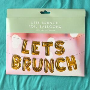 Gold 'Let's Brunch' Foil Balloons